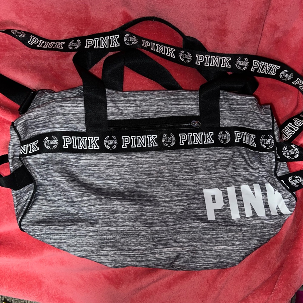 PINK small duffle bag with carrying strap